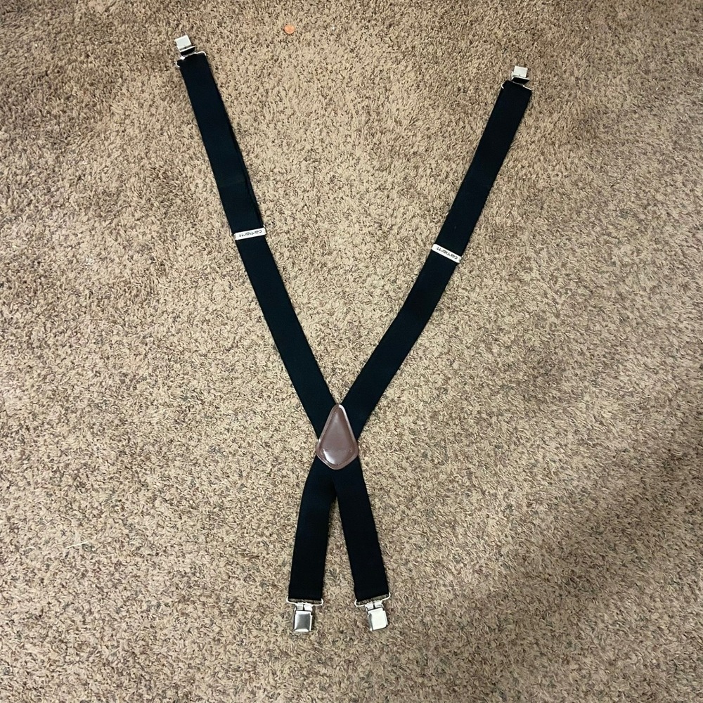 Carhartt Suspenders Black‎ 2in Wide Utility Rugged Clip